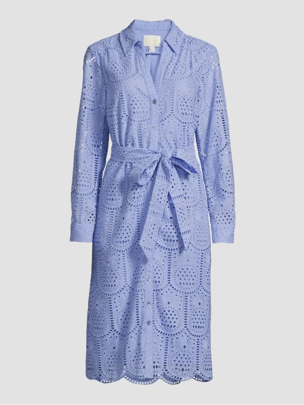 Lilly Pulitzer Eira Midi Shirt dress Jacaranda Blue Pineapple Tile Eyelet